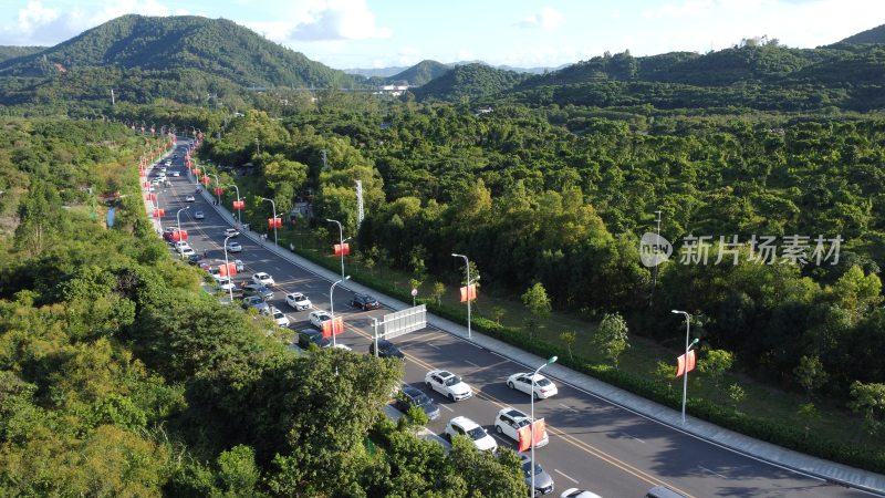 广东东莞：银瓶山森林公园清溪景区车流