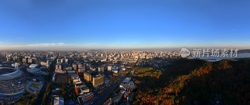 杭州西湖区城市风光航拍