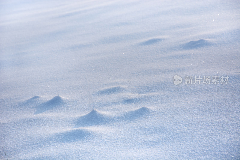 中国北方冬天雪起伏的特写