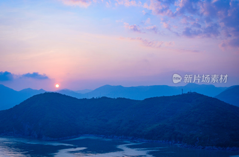 福建宁德霞浦山海日落夕阳晚霞风光