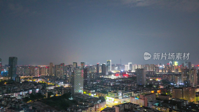 航拍成都一环夜景成都建设