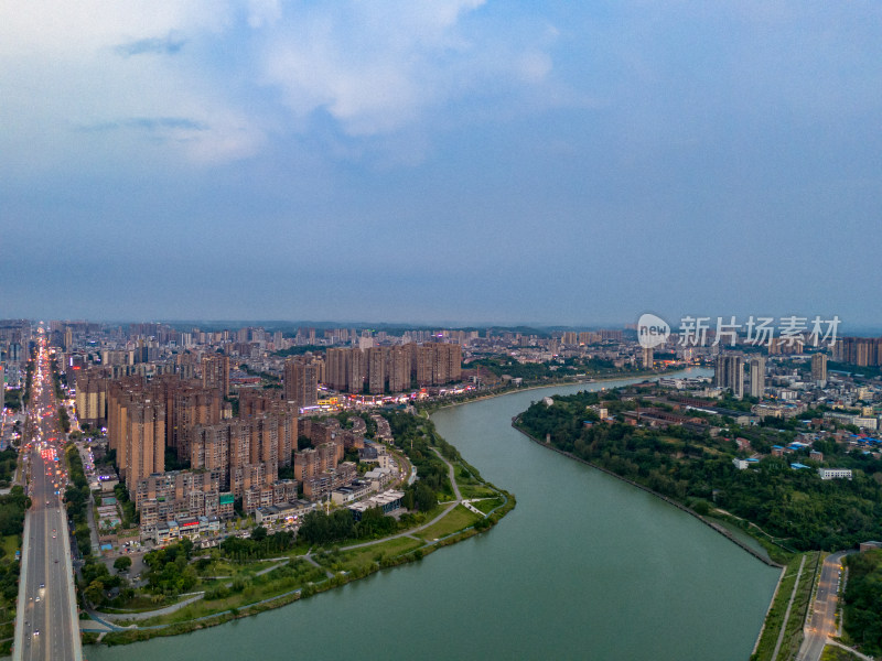 内江城市绿化植物航拍图