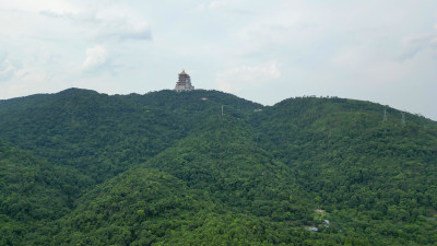 航拍湖北黄石东方山风景区东昌阁