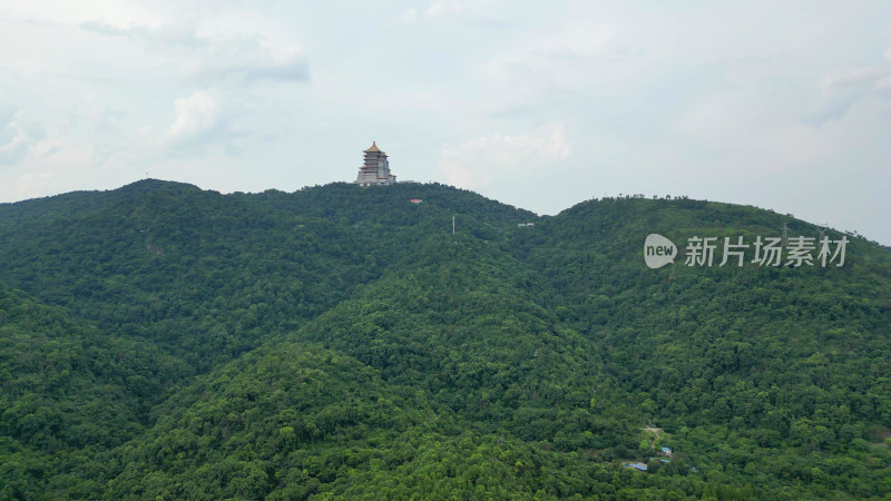 航拍湖北黄石东方山风景区东昌阁