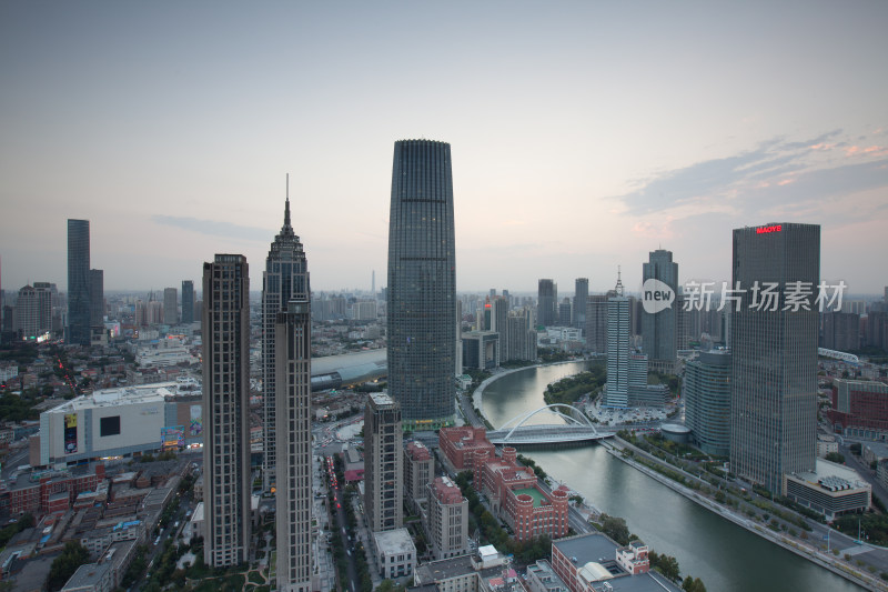 天津城市风光地标建筑城市夜景