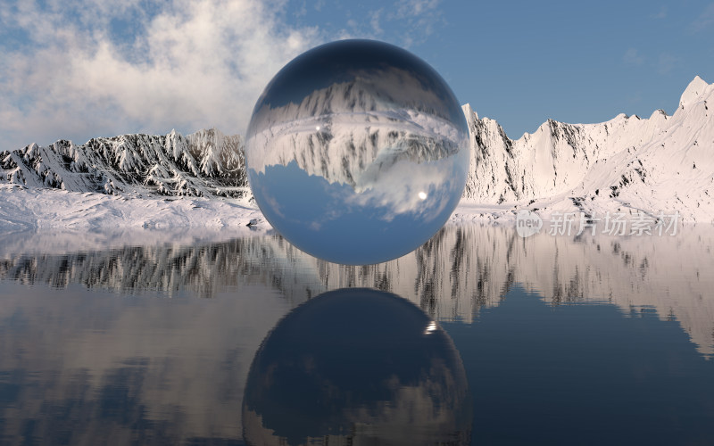 雪山背景 3D渲染