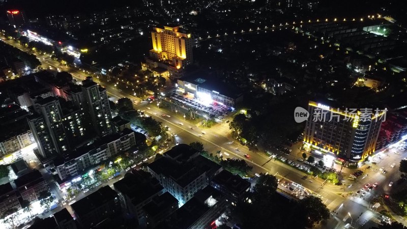 广东东莞：清溪镇夜景城市风光