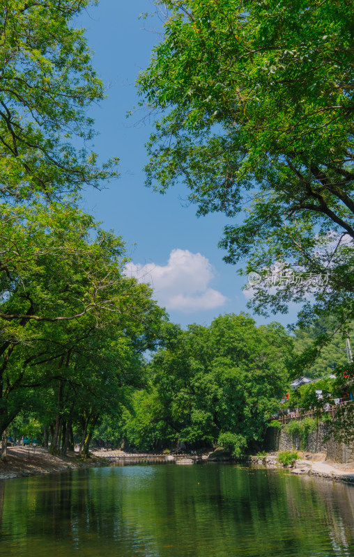 治愈系风景古村落溪水边小时候的样子