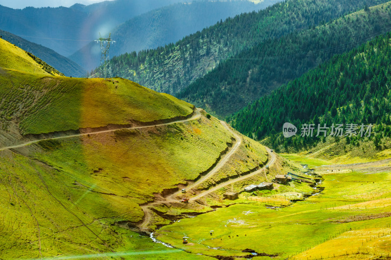 318川藏线川西甘孜高海拔草原雪山自然风光