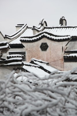 江南水乡古镇雪景