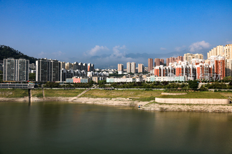 三峡大坝坝区坝上第一县秭归县城市风貌