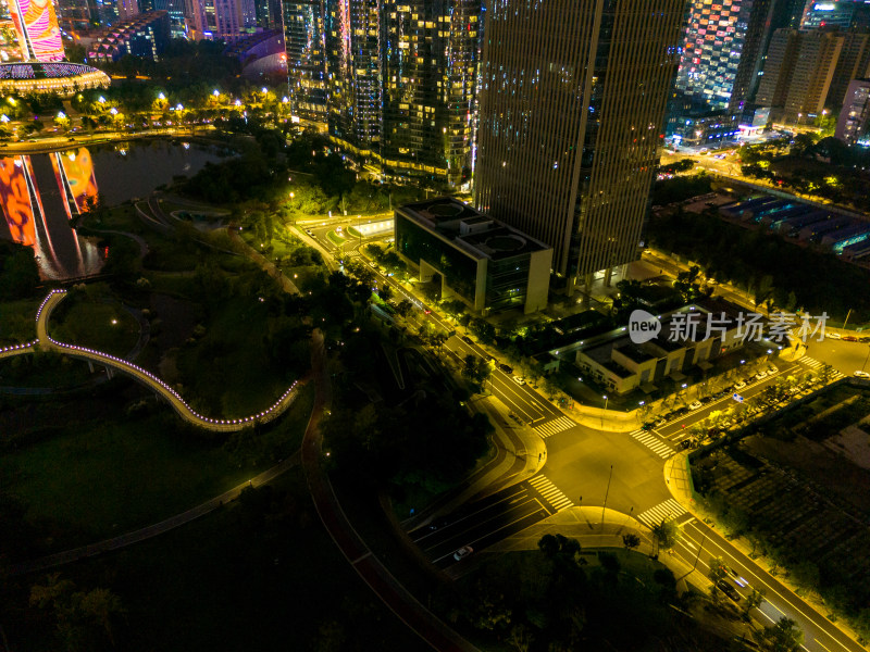 成都夜景交通航拍图