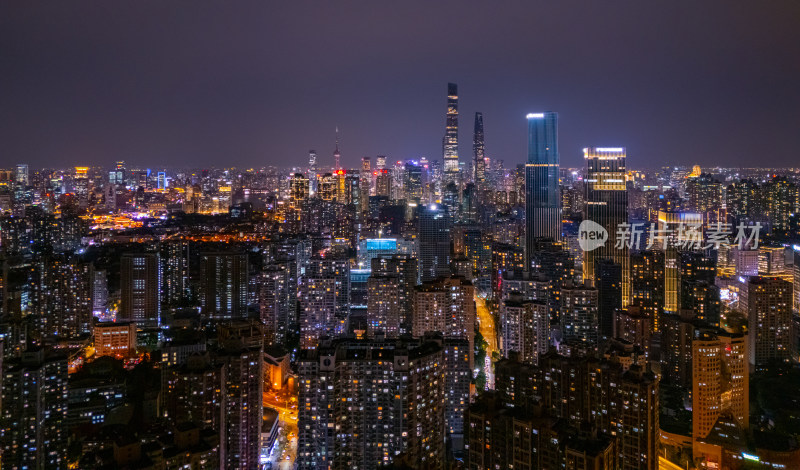 航拍上海魔都夜景