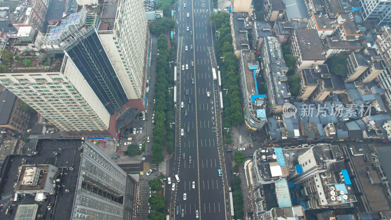 湖南长沙城市清晨日出迷雾航拍图