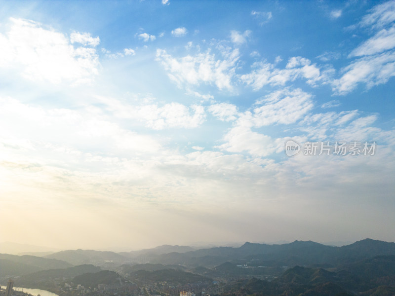 湖南湘西怀化城市全景航拍摄影图