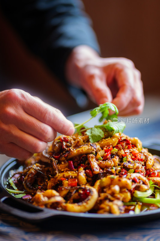 湘菜美食香辣鱿鱼丝