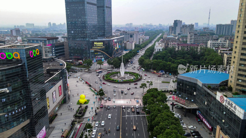 湖南湘潭圆形交通转盘交通君子莲地标建筑