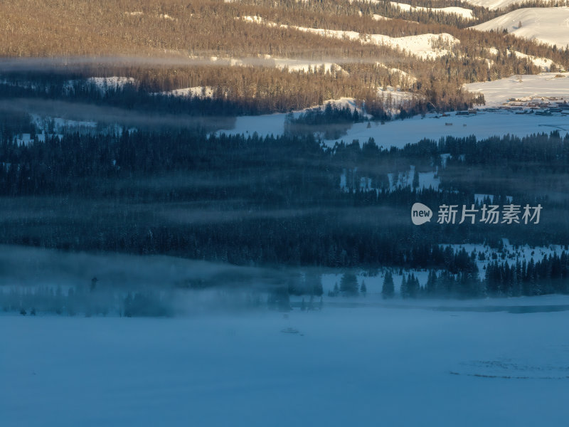 新疆北疆阿勒泰喀纳斯冬季雪景童话世界航拍