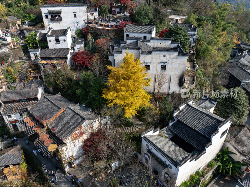 江西上饶婺源网红景点篁岭晒秋航拍