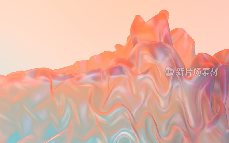 彩色流动布料背景 3D渲染