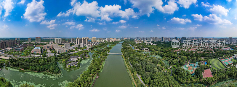 江苏宿迁城市风光航拍全景图