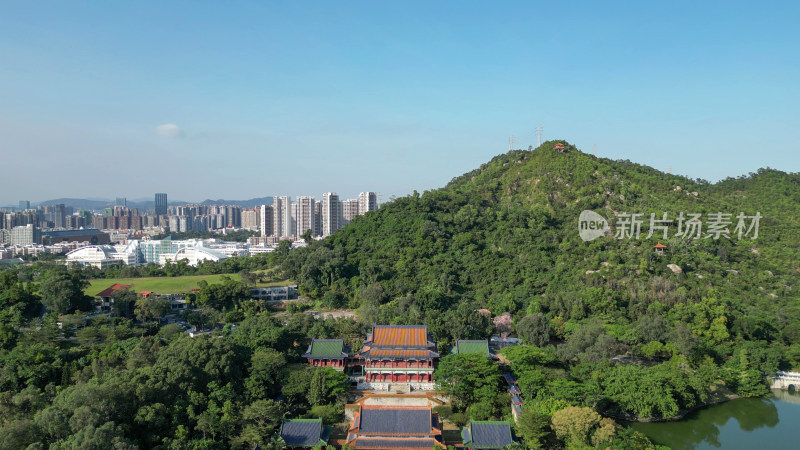 航拍广东珠海圆明新园