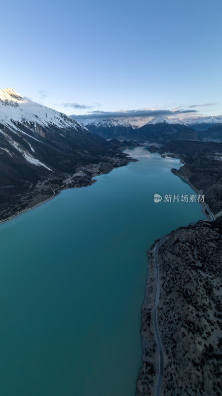 西藏昌都然乌湖来古雪山冰湖高空航拍