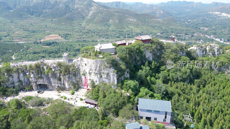 航拍山东潍坊青州云门山风景区