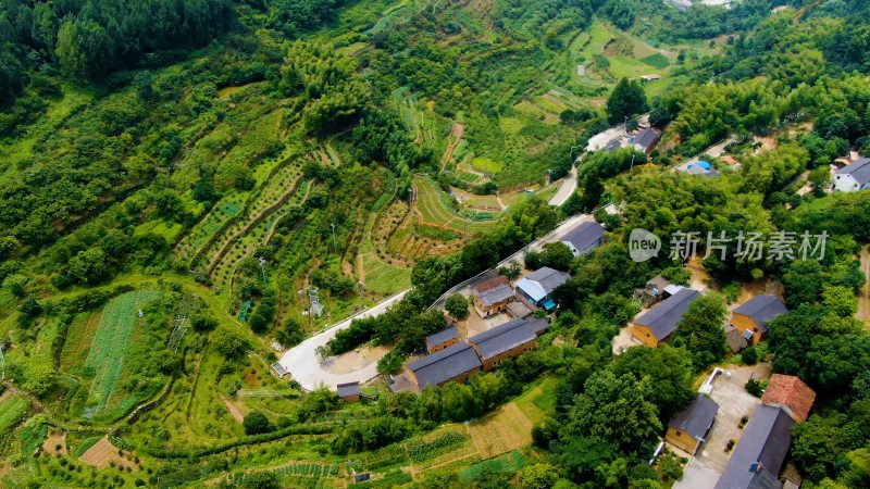 航拍浙江杭州桐庐山区自然风景