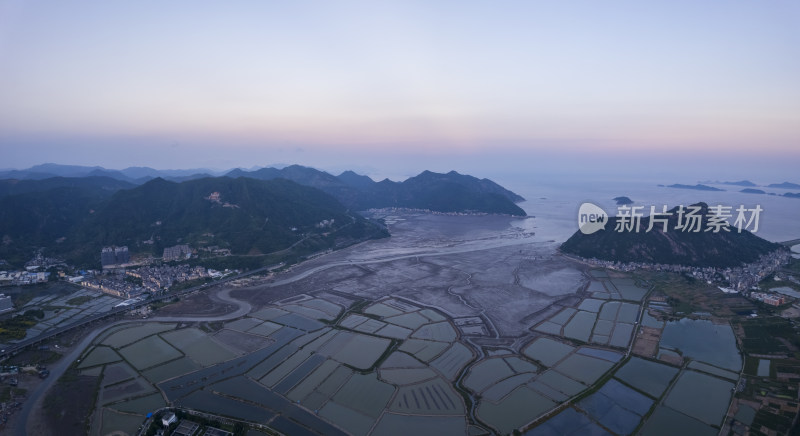 福建宁德霞浦沿海滩涂海田山水自然风光