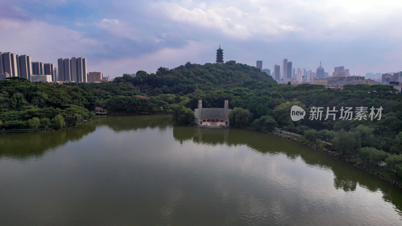 广东佛山千灯湖城市风光航拍