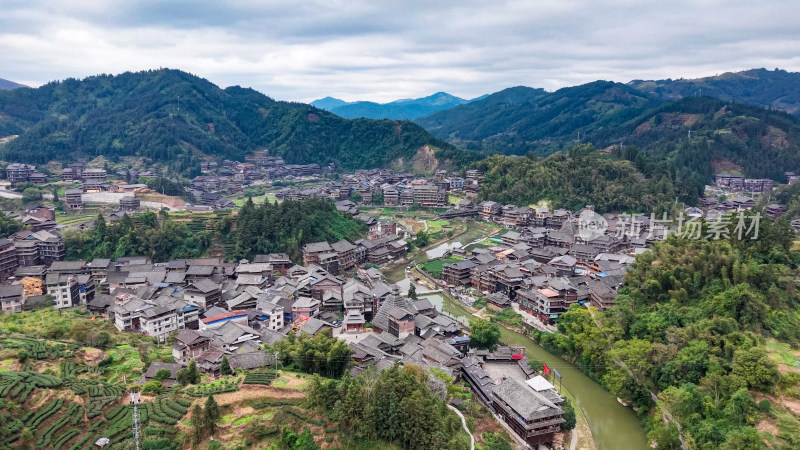 柳州程阳八寨5A景区航拍图