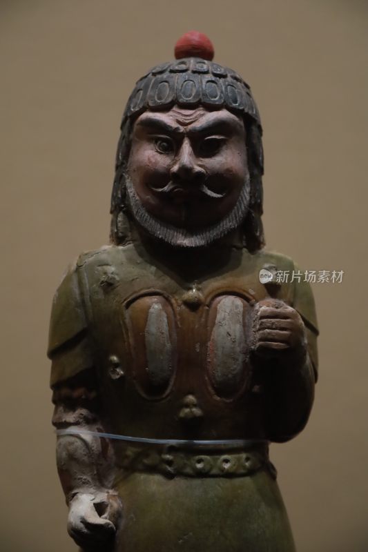 古代武士陶俑特写