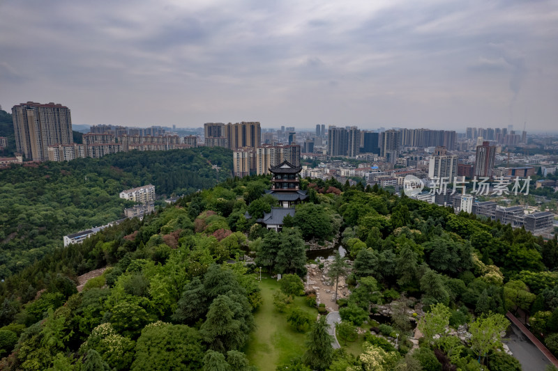 湖北襄阳城市风光旅游景区地标建筑航拍图