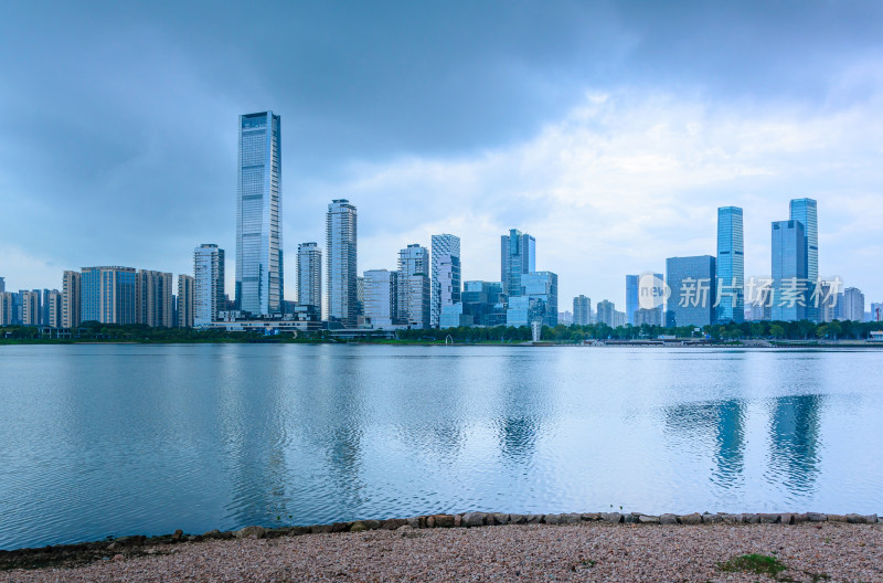 深圳湾CBD城市摩天大楼建筑群都市风光