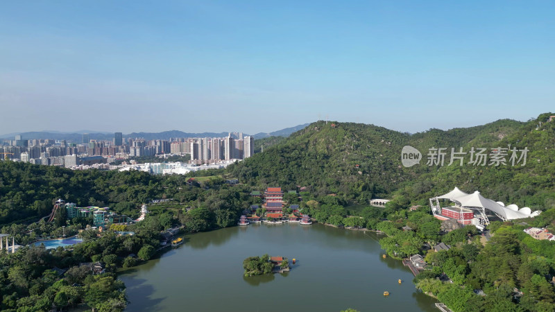 航拍广东珠海圆明新园