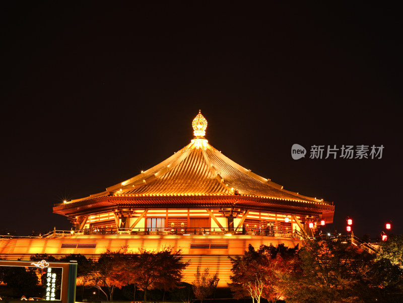 河南省洛阳市旅游景点明堂天堂古建筑夜景