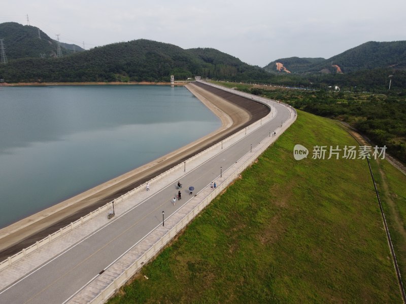 航拍广东省东莞市清溪镇城市风光自然风光