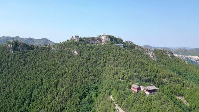 航拍山东潍坊青州云门山风景区