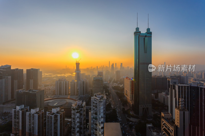 深圳罗湖区地标建筑地王大厦风光