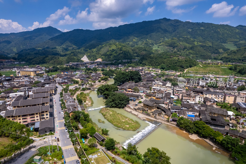 福建漳州南靖县云水谣土楼景区航拍