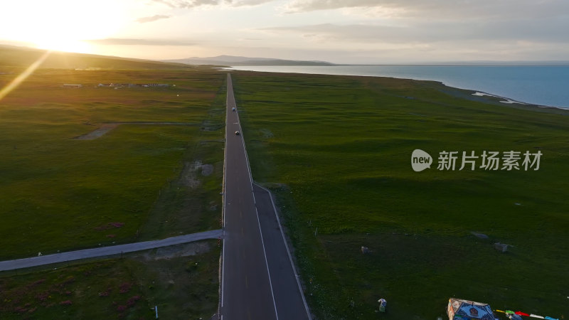 青海湖环湖公路航拍