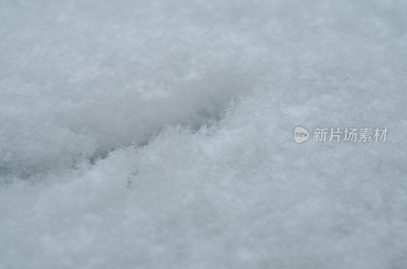 冬季的雪花特写