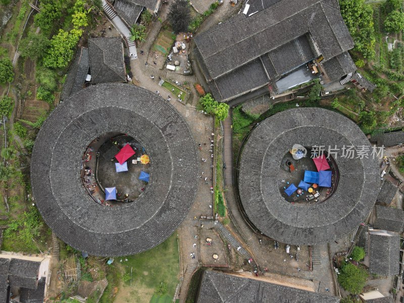 俯瞰福建漳州土楼