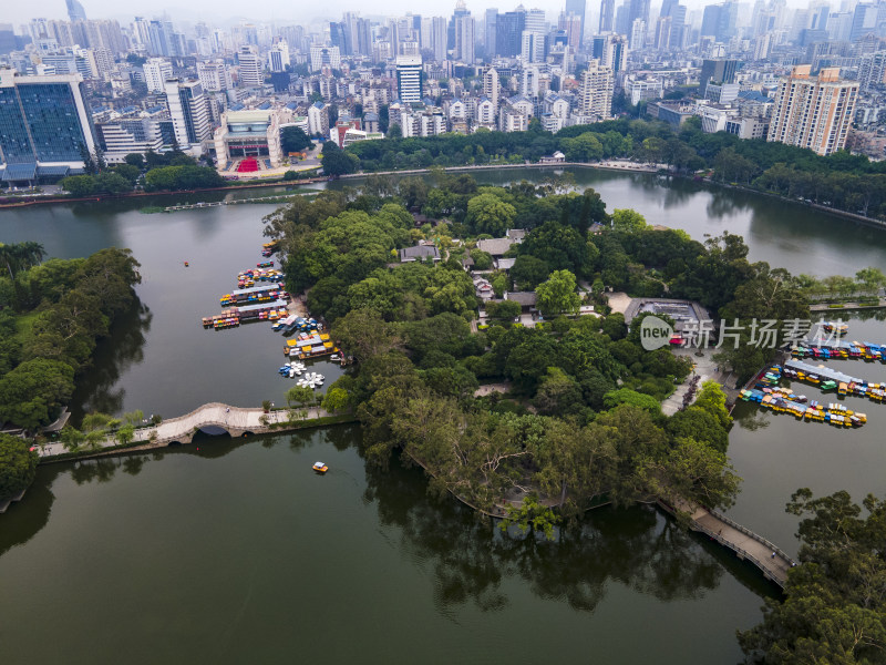 福建福州城市公园航拍