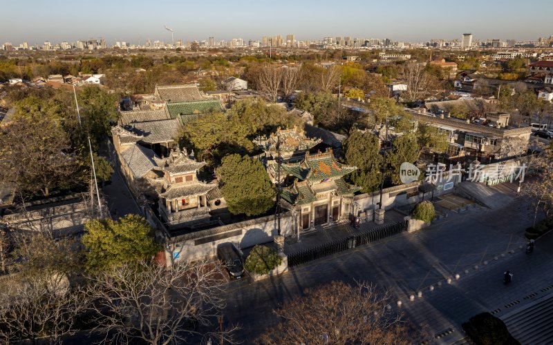 山东省聊城市东昌府区聊城古城航拍