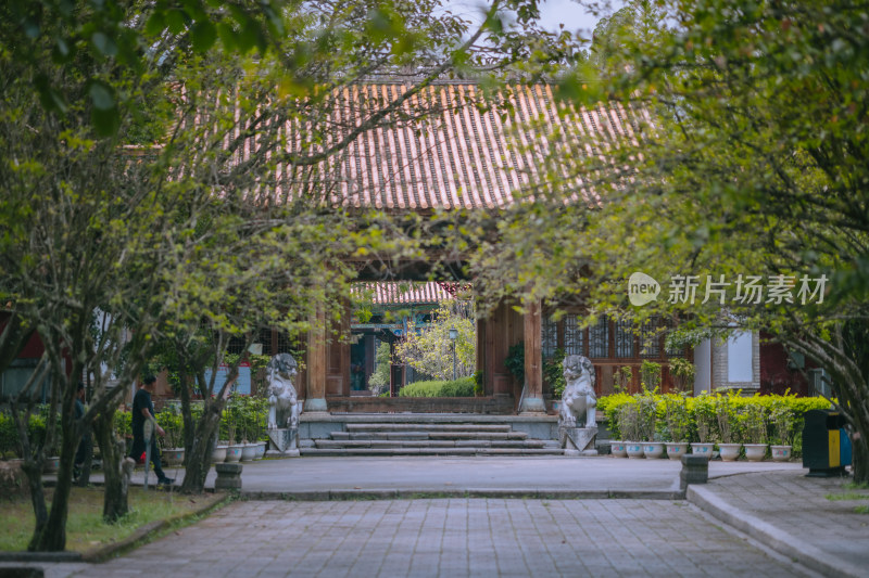 中式古建筑庭院风景