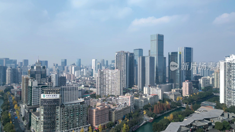 航拍成都锦江区CBD成都大景