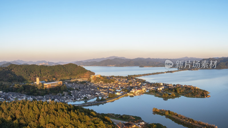 浙江宁波东钱湖陶公村航拍