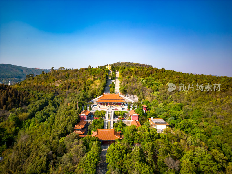 云南红河州弥勒市锦屏山4a景区航拍摄影图